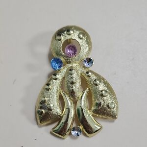Elegant Gold and Gemstone Brooch